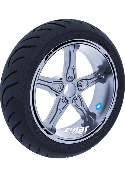 Jet Siyah 4 Parçalı Keskin Jant Şeridi Sticker