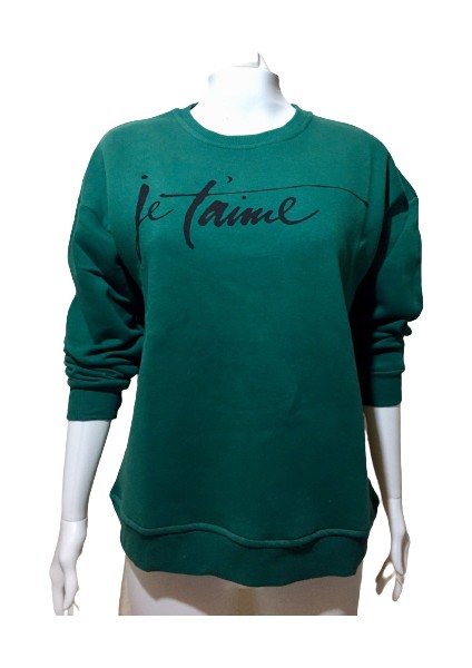 Üç Iplik Şardonlu Baskılı Sweatshirt