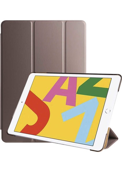 - Apple iPad 10.2 2021 (9.Nesil) - Tablet Kılıfı Smart Cover Standlı 1-1 Kılıf - Gold