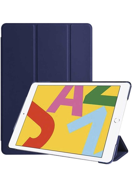 - Apple iPad 10.2 2021 (9.Nesil) - Tablet Kılıfı Smart Cover Standlı 1-1 Kılıf - Lacivert