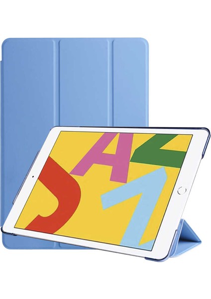 - iPad 10.2 2021 (9.nesil) - Tablet Kılıfı Smart Cover Standlı 1-1 Kılıf - Mavi