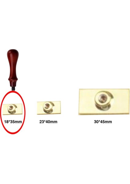 Mührü Mumu Damga 18 x 35 mm Dikdörtgen Boş Bakır Kafa+Gül Ağacı Sap