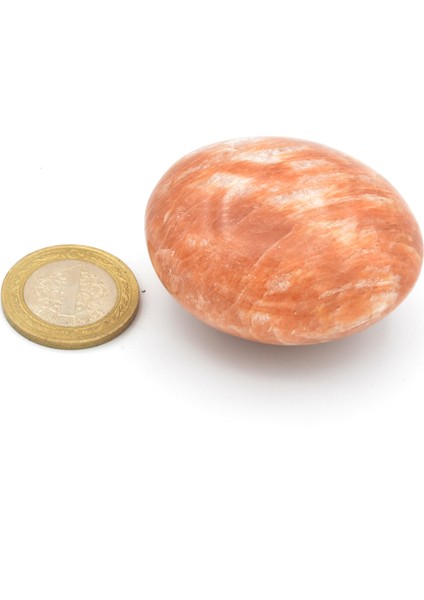 Hakiki Tamburlu Sabun Şeklinde Doğal Turuncu Ay Taşı Kaya Parçası 103 gr modelleri