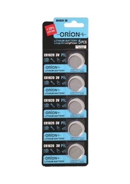 CR1620 3V Lithium Pil 5'li Paket