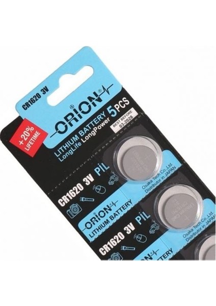 CR1620 3V Lithium Pil 5'li Paket