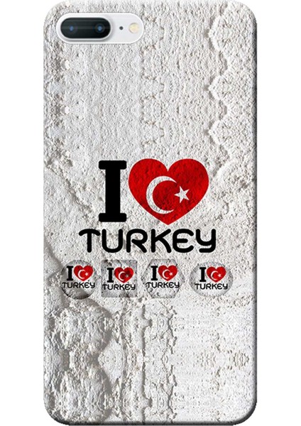 iPhone 7 Plus Kılıf I Love Turkey Baskılı Esnek Tpu SILIKON3579