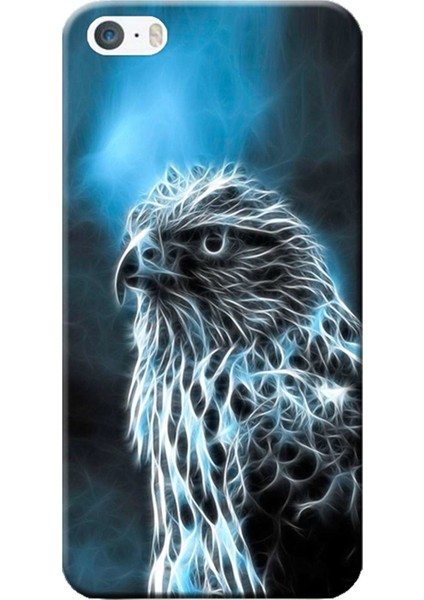 iPhone 5/5s Kılıf Mistik Şahin Baskılı Esnek Tpu SILIKON2214