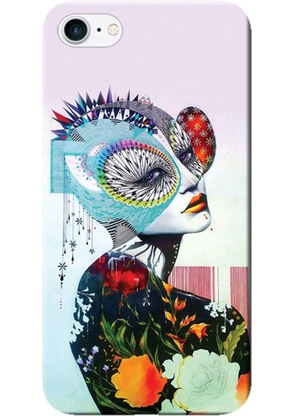 iPhone 7 Kılıf Renkli Floral Desenli Baskılı Esnek Tpu SILIKON3509