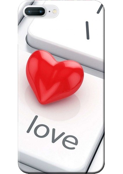 iPhone 7 Plus Kılıf Red Love Baskılı Esnek Tpu SILIKON3693