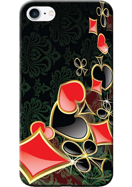 iPhone 8 Kılıf Iskambil Baskılı Esnek Tpu SILIKON4092