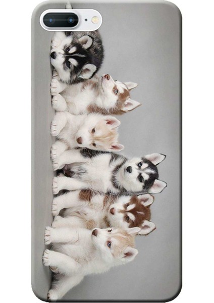 iPhone 8 Plus Kılıf Husky Eskimo Köpekler Baskılı Esnek Tpu SILIKON4432