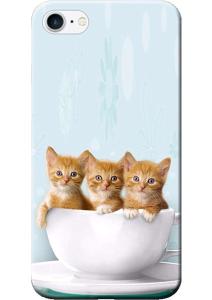 iPhone 8 Kılıf Sevimli Yavru Kediler Baskılı Esnek Tpu SILIKON4029
