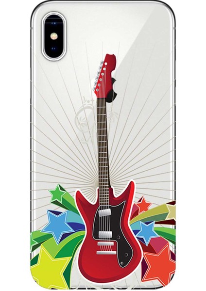 iPhone x Kılıf Kırmızı Gitar Baskılı Esnek Tpu SILIKON4870