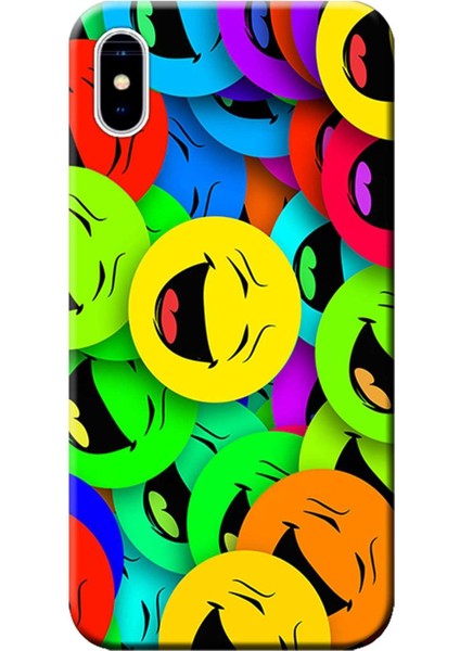 iPhone Xs Max Kılıf Gülen Surat Emoji Baskılı Esnek Tpu SILIKON5928