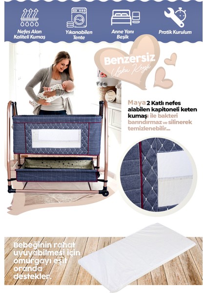9 In 1 Set Baby Home 946 Single-To Travel Sistem Bebek Arabası ve 505 Maya Anne Yanı Bebek Sepeti Beşik