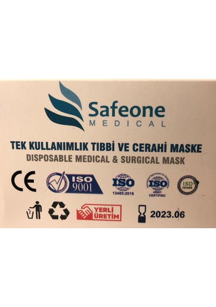 Cerrahi Maske 3 Katlı Meltblown'lu 50 Adet (2X50)