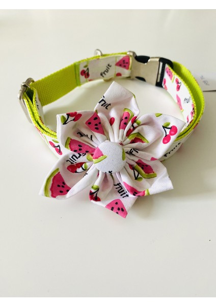 Cherry Çiçek Aksesuarlı Köpek Boyun Tasması Medium