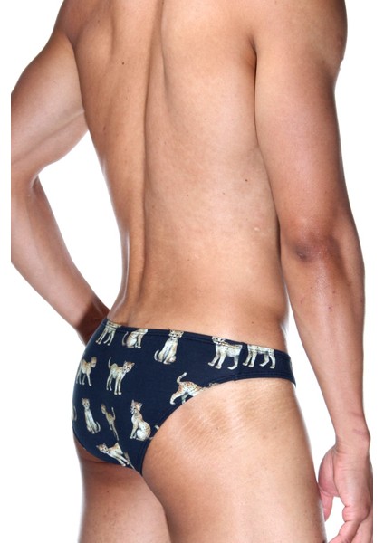 Kaplan Desenli Siyah Erkek Fit Slip