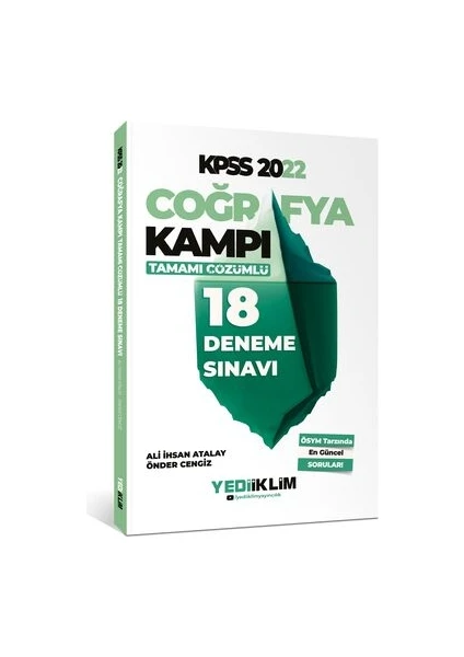 Yediiklim Yayınları 2022 KPSS Coğrafya Kampı Tamamı Çözümlü 18 Deneme Sınavı