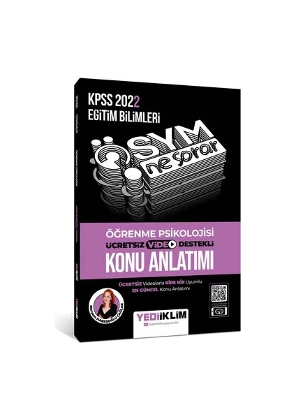 Yediiklim Yayınları KPSS 2022 ÖSYM Ne Sorar Öğrenme Psikolojisi Video Destekli Konu Anlatımı