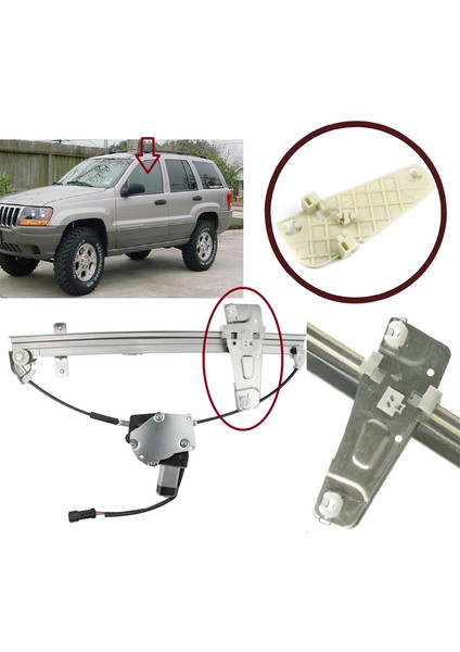 BWR5428 Jeep Grand Cherokee Mk2 Wj Wg Için Ön Sol Cam Kriko Klipsi 55076467AB