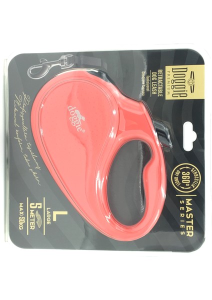 Master Seri Otomatik Makaralı Köpek Gezdirme 50 kg / 5 M Pembe