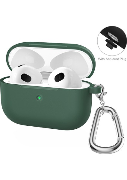 Apple Airpods Pro 2 Için Enkay Kalınlaşmış Silikon Kılıf Koyu Yeşil (Yurt Dışından)