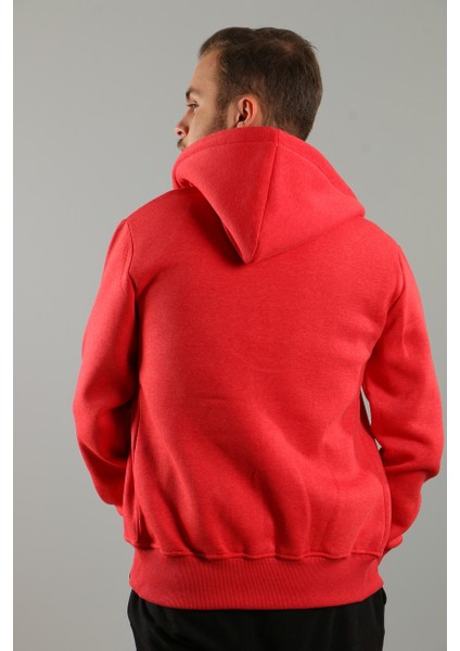 Kapşonlu Fermuarlı Basic Hırka