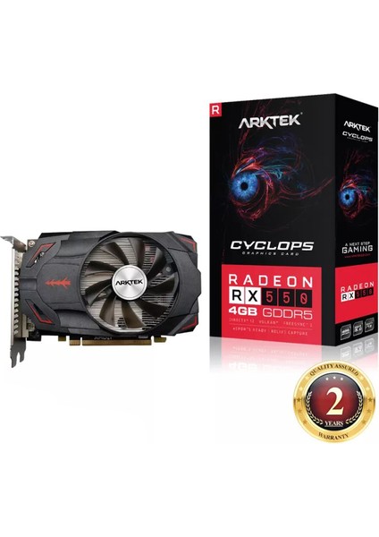 RX550 4gb Gddr5 128BIT (Vga-Dvı-Hdmı) Tek Fan Ekran Kartı AKR550D5S4GH1