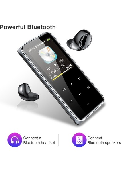 Bluetooth Mp3 Çalar Kaydedici E-Kitap Hafıza Kapasitesi 4gb Siyah (Yurt Dışından)