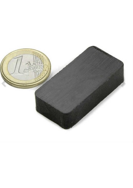 Köşeli Ferrit Kömür Seramik Magnet Mıknatıs 40x20x10 mm (5 Adet)