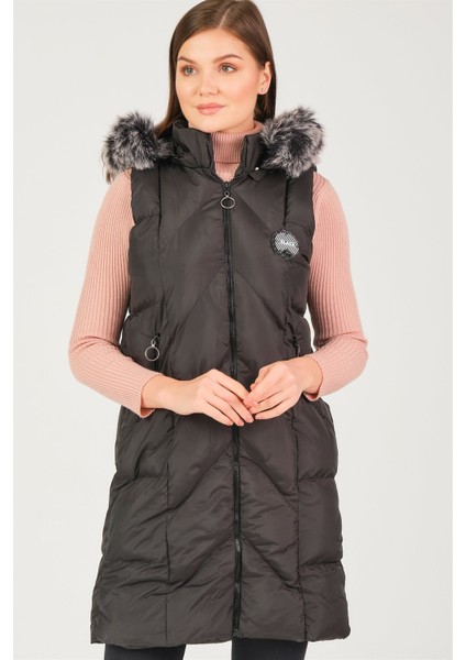 Z6707 Dewberry Bayan Yelek-Siyah