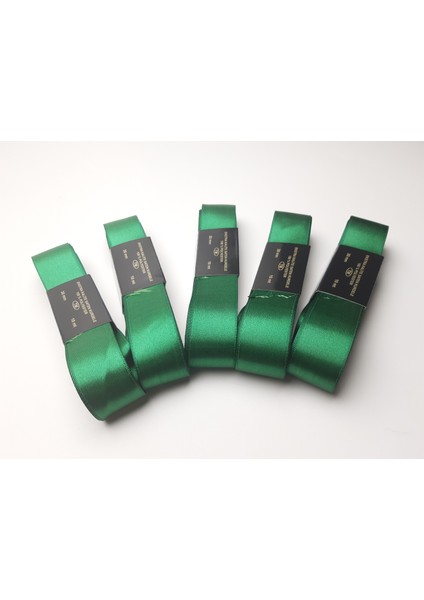 Yeşil Saten Kurdele 3 cm Genişlik 10 mt Uzunluk (5 Adet)