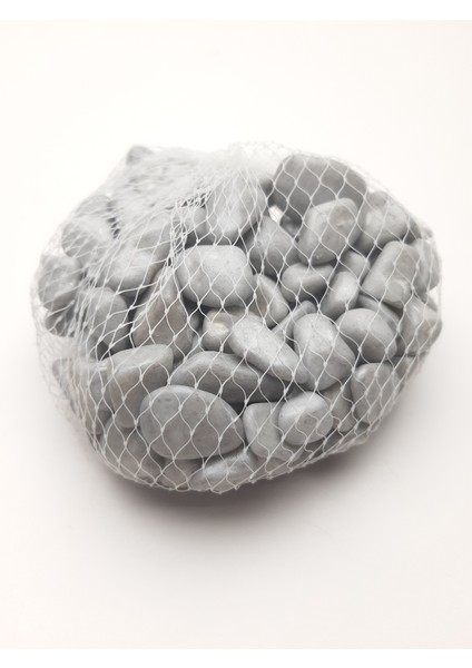 File Dekoratif Gri Renkte Orta (10-25MM) Çakıl Taşı 350 gr