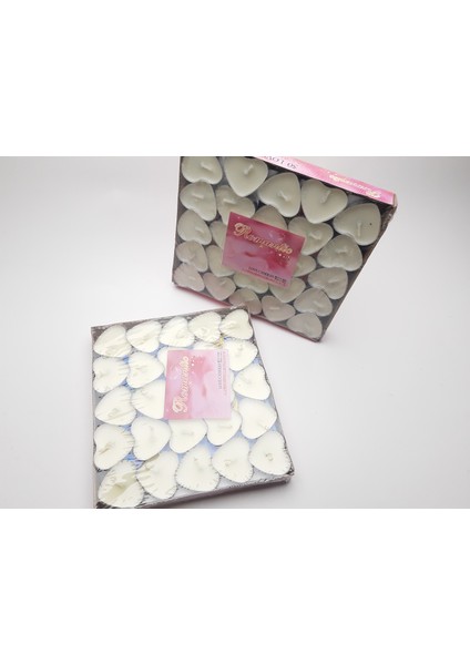 Tea Lights,kalp Mum (50 Adet) Krem