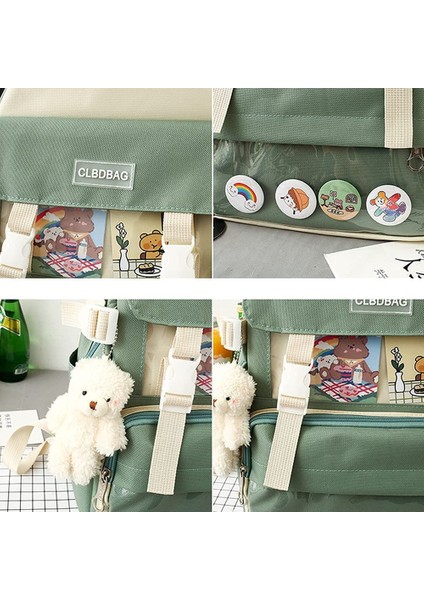 Clbdbag 4 Parça Sevimli Öğrenci Okul Sırt Çantası (Yurt Dışından)