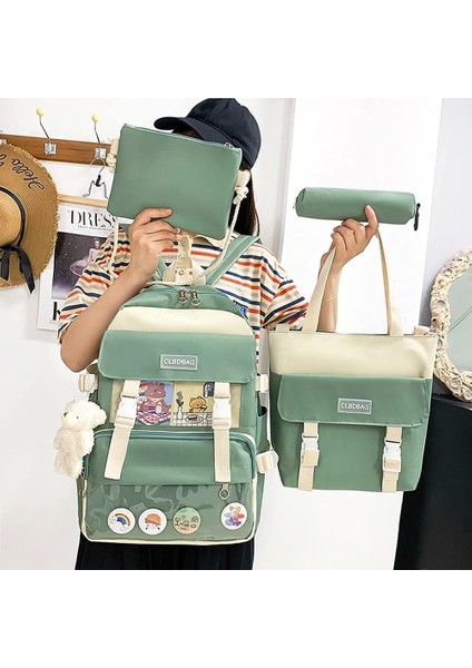 Clbdbag 4 Parça Sevimli Öğrenci Okul Sırt Çantası (Yurt Dışından)