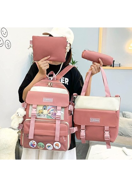 Clbdbag 4 Parça Sevimli Öğrenci Okul Sırt Çantası (Yurt Dışından)