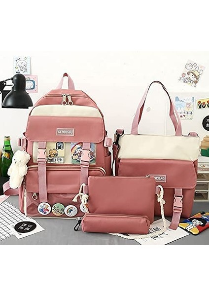 Clbdbag 4 Parça Sevimli Öğrenci Okul Sırt Çantası (Yurt Dışından)
