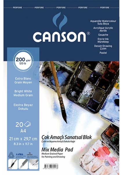 Çok Amaçlı Resim Defteri A4 200 gr 20 Sayfa
