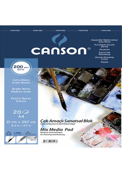 Çok Amaçlı Resim Defteri A4 200 gr 20 Sayfa