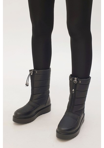 Kadın Siyah Deviza Kar Botu modelleri