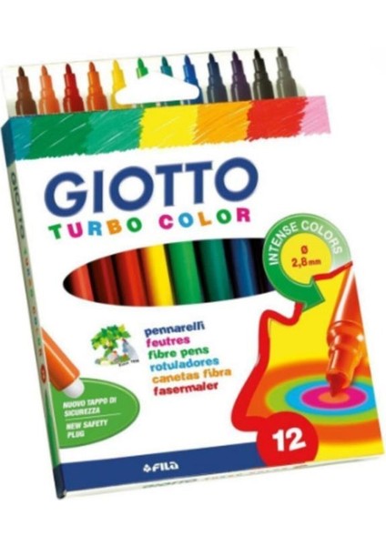 Giotto Turbo Color Keçeli Kalem 12 Renk