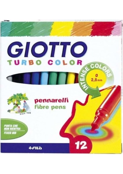 Giotto Turbo Color Keçeli Kalem 12 Renk