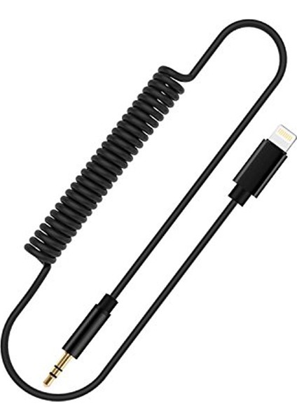 iPhone Uyumlu Lightning To Aux Çevirici 3.5 mm Spiral Ses Kablosu Siyah - AL2693 fiyatları