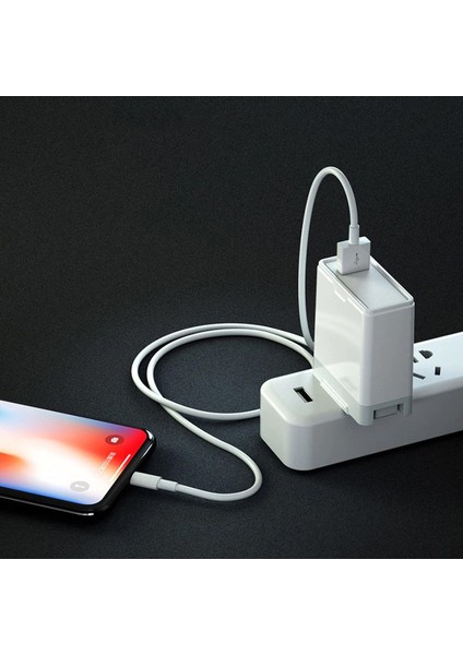 iPhone Uyumlu iPad Lightning USB Şarj ve Data Kablosu - 1 Metre Beyaz