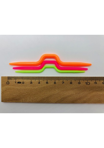 3 Adet Bükümlü Ilmek Tutucu Plastik Örgü Şişi Iltup3