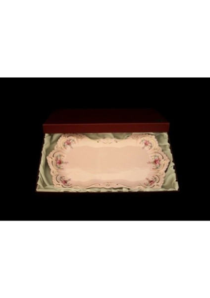 Pembe Porselen Tepsı 33 cm Epiag