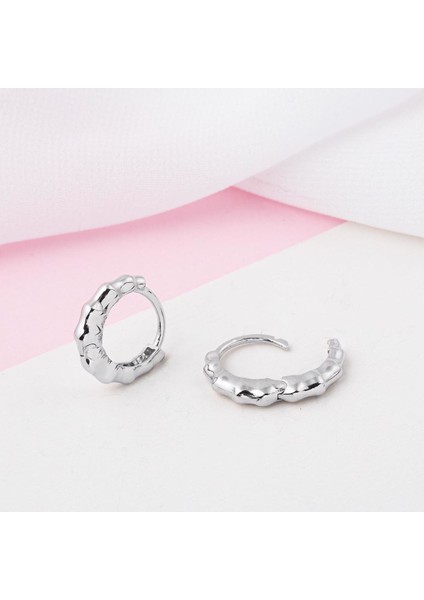 Kemik Beyaz Halka Altın Küpe modelleri