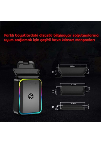 Rgb Işıklı USB Notebook Soğutucu 12"-17" Için Tek Fanlı Sessiz indirimleri